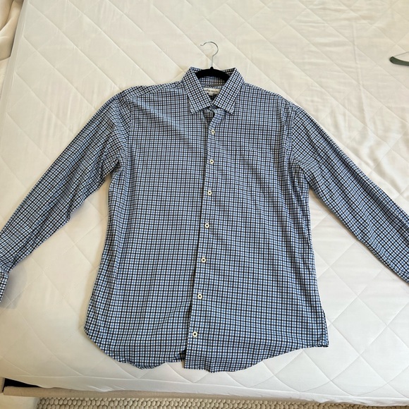 Peter Millar Men’s Gingham blue button down - L - Picture 2 of 5